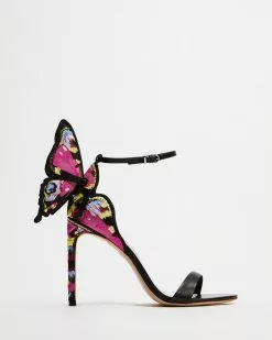 Sophia Webster Chiara Embroidery Sandals Black & Multi