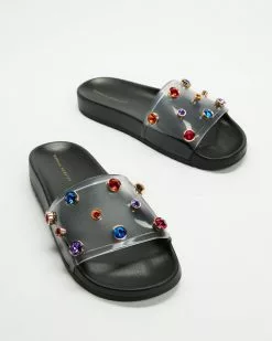 Sophia Webster Dina Gem Slides Black & Multi