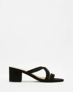 SPURR Rawley Heels Black Microsuede