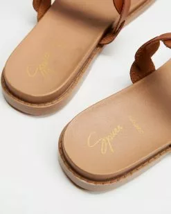 SPURR Jelva Comfort Slides Tan Smooth -Sandals Sales Shop http3A2F2Fstatic.theiconic.com .au2Fp2Fspurr 2589 3857921 4