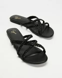 SPURR Delia Slides Black Smooth