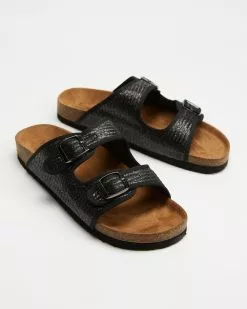 SPURR Byron Slides Black Woven