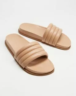 SPURR Ginni Comfort Slides Camel Smooth