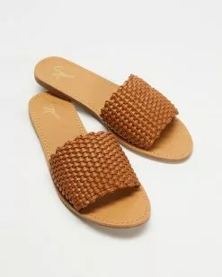 SPURR Tynn Sandals Tan Woven