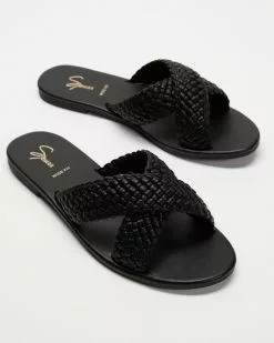 SPURR Tissi Wide Fit Sandals Black Woven