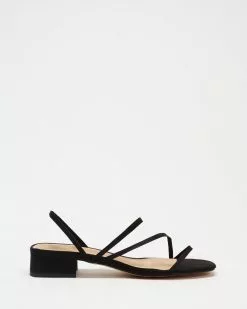 SPURR Remy Sandals Black Microsuede
