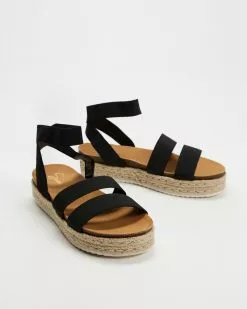 SPURR Bonny Flatforms Black Elastic -Sandals Sales Shop http3A2F2Fstatic.theiconic.com .au2Fp2Fspurr 4509 4567921 3