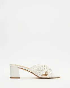 SPURR Razz Heels White Woven