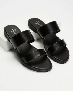 SPURR Aylah Comfort Sandals Black Smooth