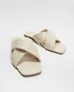 SPURR Desi Comfort Wide Fit Slides Off White