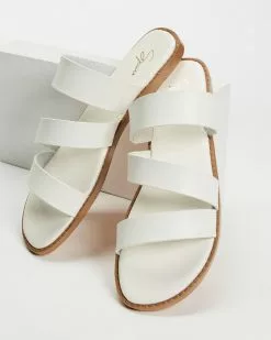 SPURR Rosa Comfort Slides White Smooth