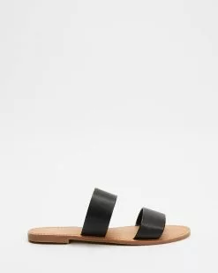 SPURR Tiah Slides Black Smooth