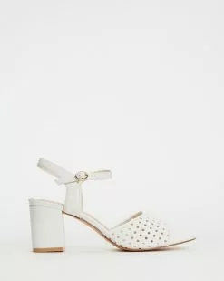 SPURR Penny Woven Heels White