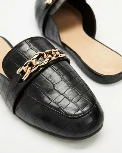 SPURR Kaite Flats Black Croc -Sandals Sales Shop http3A2F2Fstatic.theiconic.com .au2Fp2Fspurr 6840 9415631 4