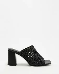 SPURR Reno Heels Black Smooth
