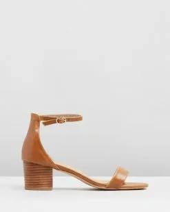 SPURR Lunar Block Heels Tan Smooth