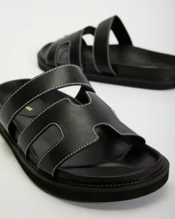 SPURR Jezza Slides Black Smooth -Sandals Sales Shop http3A2F2Fstatic.theiconic.com .au2Fp2Fspurr 7261 9919621 3