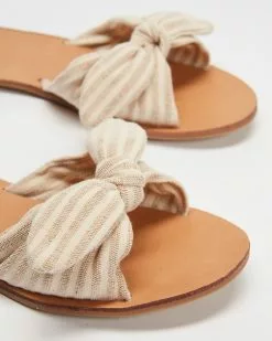 SPURR Teale Slides Natural & Cream Stripe Canvas -Sandals Sales Shop http3A2F2Fstatic.theiconic.com .au2Fp2Fspurr 7263 3333211 4