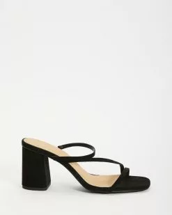 SPURR Benny Heels Black Microsuede -Sandals Sales Shop http3A2F2Fstatic.theiconic.com .au2Fp2Fspurr 7472 9586821 3