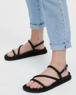 SPURR Jericho Sandals Black Smooth