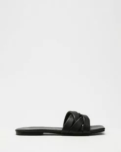 SPURR Pebble Slides Black Smooth -Sandals Sales Shop http3A2F2Fstatic.theiconic.com .au2Fp2Fspurr 9106 5915231 3