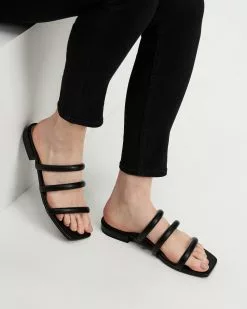 SPURR Damon Slides Black Smooth