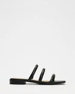 SPURR Damon Slides Black Smooth -Sandals Sales Shop http3A2F2Fstatic.theiconic.com .au2Fp2Fspurr 9176 9715231 3