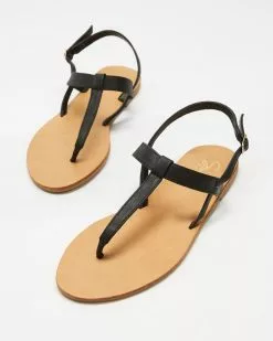 SPURR Taj Sandals Black Smooth