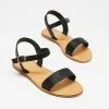 SPURR Tessa Sandals Black Smooth
