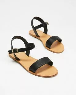 SPURR Tessa Sandals Black Smooth