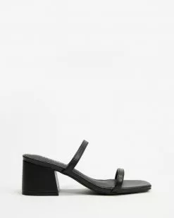 Therapy Goldie Block Heels Black Smooth
