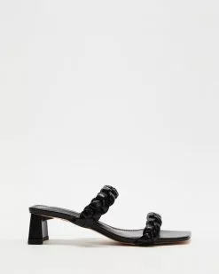 TOPSHOP Dream Plait Mules Black