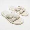 TOPSHOP Pixie Leather Padded Knot Sandals Off White