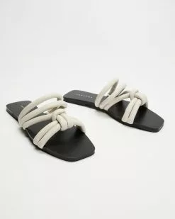 TOPSHOP Penny Leather Double Knot Tubular Sandals White
