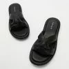 TOPSHOP Pixie Leather Padded Knot Sandals Black