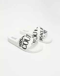 Versace Jeans Couture Logo Slides - Women's White Logo