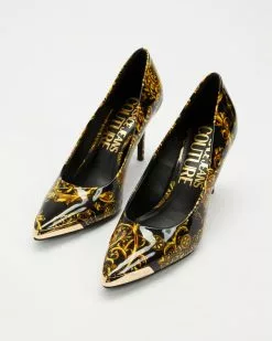 Versace Jeans Couture Logo Print Heels Black Logo Print -Sandals Sales Shop http3A2F2Fstatic.theiconic.com .au2Fp2Fversace jeans 5593 9351821 3