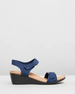 Vionic Adelaide Wedge Sandals Blueberry