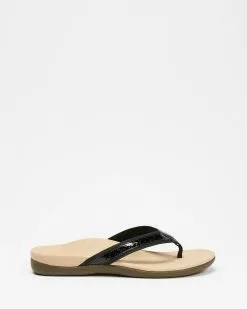 Vionic Casandra Toe Post Sandals Black