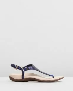 Vionic Kirra Backstrap Sandals Navy Metallic