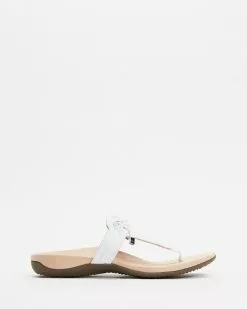 Vionic Amaya Toe Post Sandals White