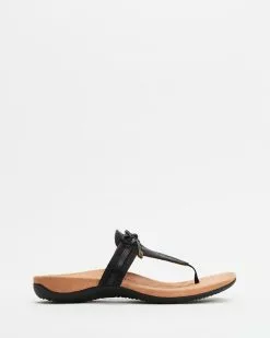 Vionic Amaya Toe Post Sandals Black