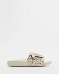 Vionic Keira Slide Sandals Snake Cream