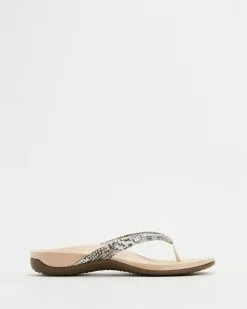 Vionic Dillon Toe Post Sandals Boa Metallic