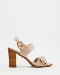 Walnut Melbourne Hannah Suede Heels Peony