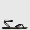 Witchery Goldie Leather Sandal Black