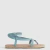 Witchery Danni Leather Sandal Chambray Blue
