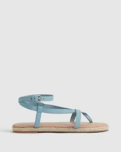 Witchery Danni Leather Sandal Chambray Blue
