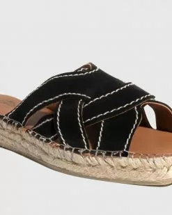 Wittner Usko Suede Stitched Espadrille Slides Black -Sandals Sales Shop http3A2F2Fstatic.theiconic.com .au2Fp2Fwittner 0018 6671321 3