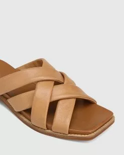 Wittner Lacey Leather Square Toe Slides Tan -Sandals Sales Shop http3A2F2Fstatic.theiconic.com .au2Fp2Fwittner 0284 5596051 3